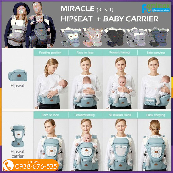 Địu ngồi cho bé I-Angel Miracle Hipseat & Carrier
