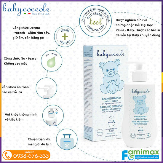 Sữa tắm gội cho trẻ sơ sinh Babycoccole 400ml