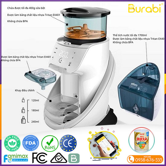 Máy pha sữa Burabi Plus 02