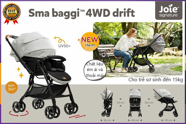 Xe đẩy Joie SMA Baggi 4WD Drift