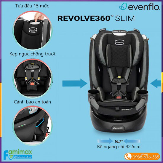 Ghế ngồi ô tô Evenflo Revolve360 Slim