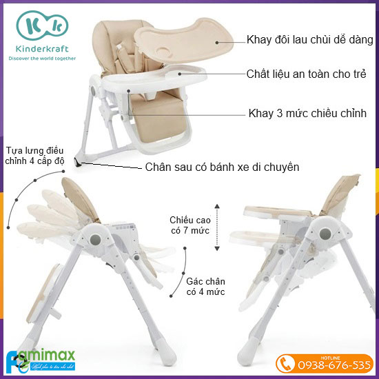 Ghế ăn đa năng 2in1 Kinderkraft Tummie