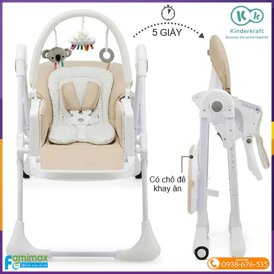 Ghế ăn đa năng 2in1 Kinderkraft Tummie