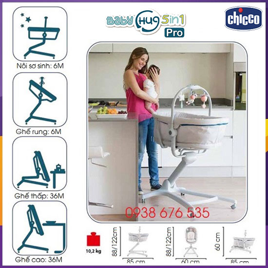 Ghế nôi đa năng Chicco Baby Hug Pro