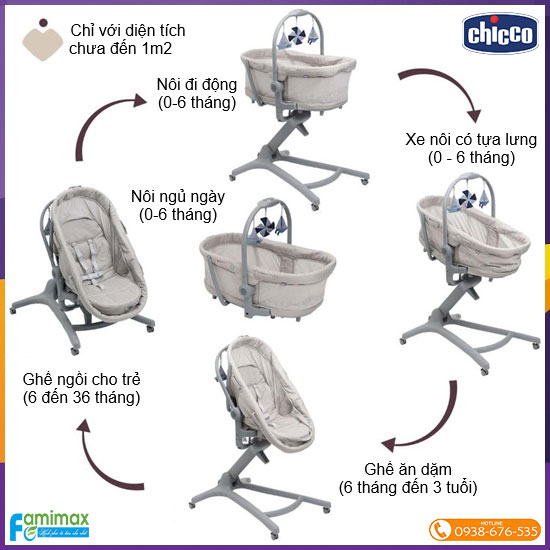 Ghế nôi đa năng Chicco Baby Hug Pro