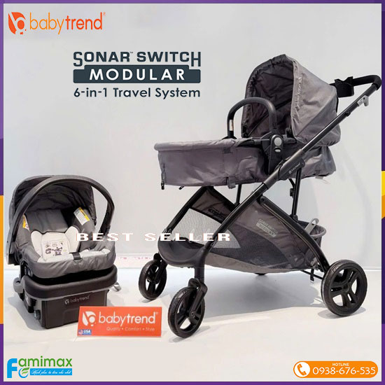 Xe đẩy kèm ghế ngồi ô tô Baby Trend Sonar Switch