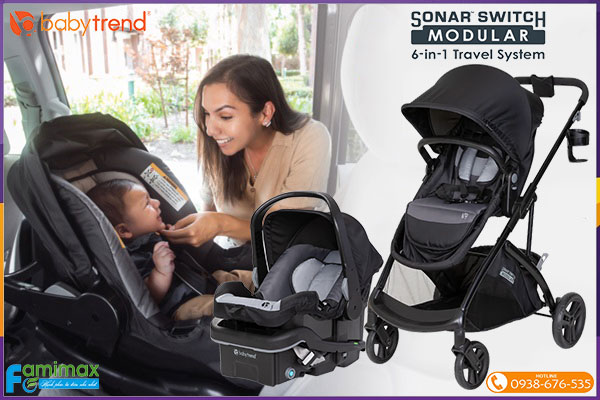 Xe đẩy kèm ghế ngồi ô tô Baby Trend Sonar Switch