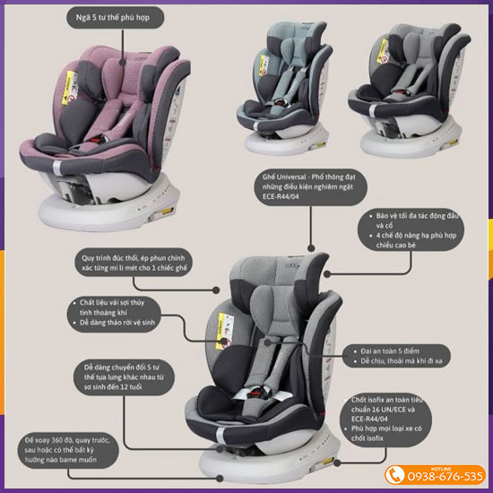 Ghế ngồi ô tô xoay 360° Zaracos Cusco Isofix