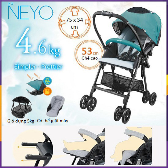 Xe đẩy Combi Neyo 2 chiều 3 tư thế