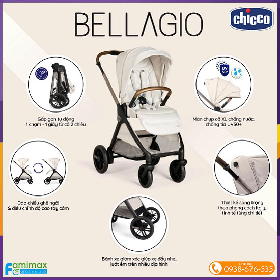 Xe đẩy 2 chiều Chicco Bellagio