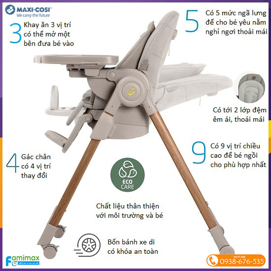 Ghế ăn dặm đa năng Maxi Cosi Minla Plus