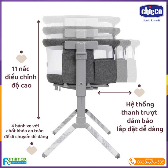 Nôi ngủ cạnh giường Chicco Next2Me Armonia