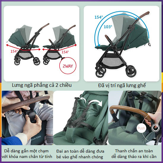 Xe đẩy 2 chiều gấp gọn Maxi-Cosi Leona²