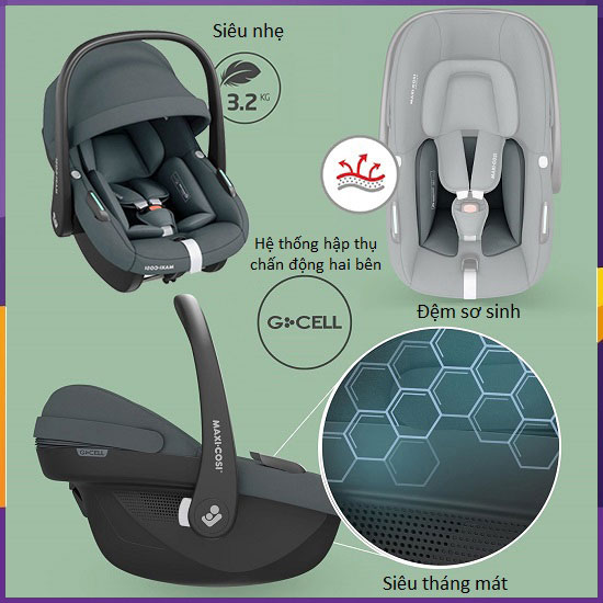 Ghế ngồi ô tô kiêm nôi xách tay Maxi-Cosi Pebble S