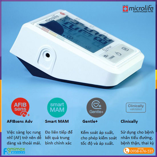 Máy đo huyết áp Microlife B3 AFib Advanced