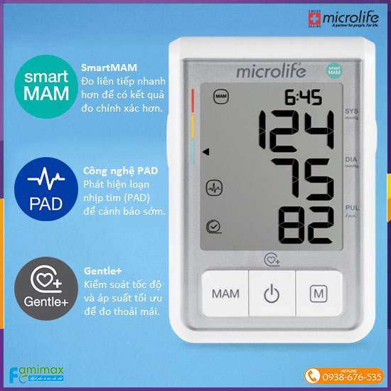 Máy đo huyết áp bắp tay Microlife B3 Basic