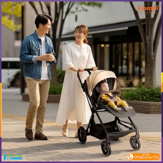 Xe đẩy Combi Citta Plus gấp gọn 2 chiều