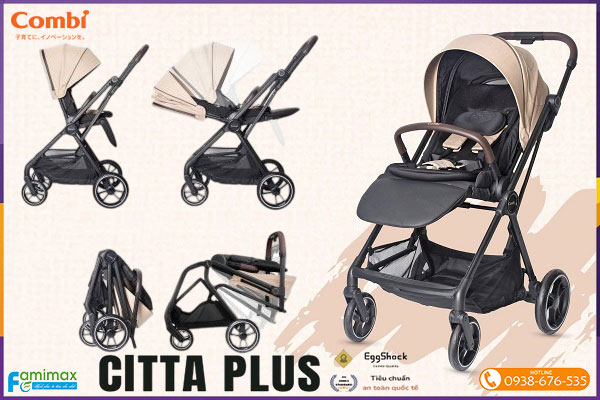 Xe đẩy Combi Citta Plus gấp gọn 2 chiều