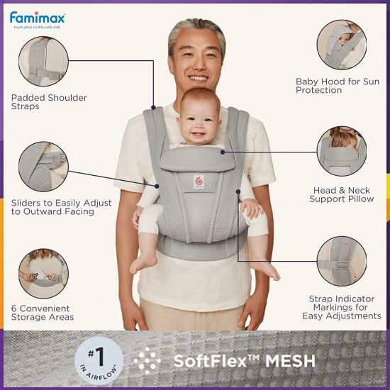 Địu Ergobaby Omni Deluxe Mesh