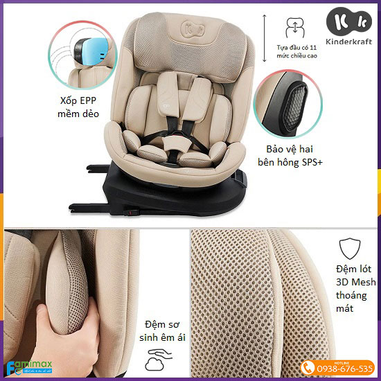 Ghế ngồi ô tô xoay 360 Kinderkraft Xpedition³