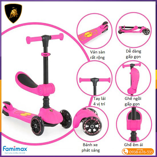 Xe trượt scooter 2 trong 1 Lamborghini L5