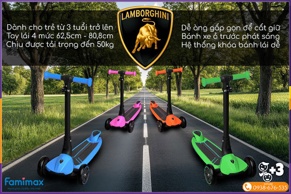 Xe trượt scooter gấp gọn Lamborghini L3