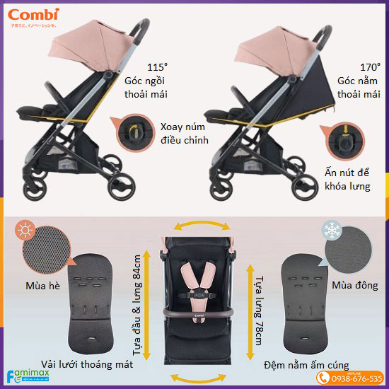 Xe đẩy Combi Patto gấp gọn