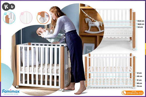 Nôi ngủ cạnh giường Kinderkraft Koya