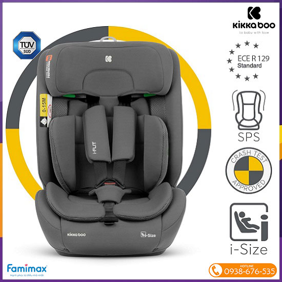 Ghế ngồi ô tô cho bé 1 tuổi KikkaBoo i-Flit