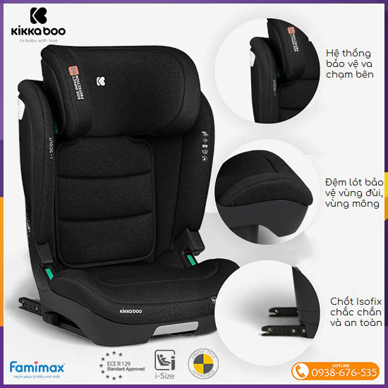 Ghế ngồi ô tô có isofix KikkaBoo i-Scout i-Size