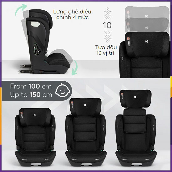 Ghế ngồi ô tô có isofix KikkaBoo i-Scout i-Size