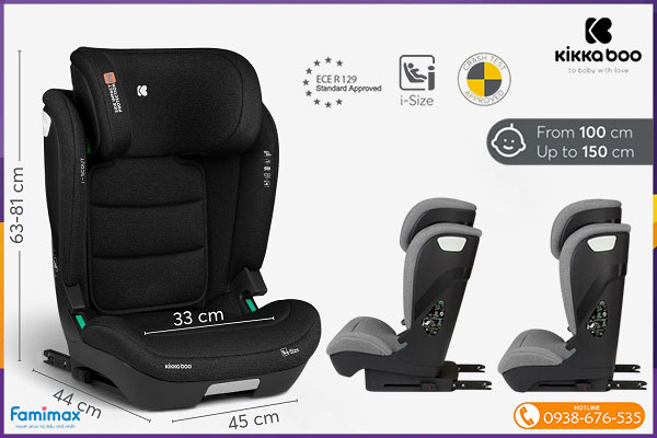 Ghế ngồi ô tô có isofix KikkaBoo i-Scout i-Size