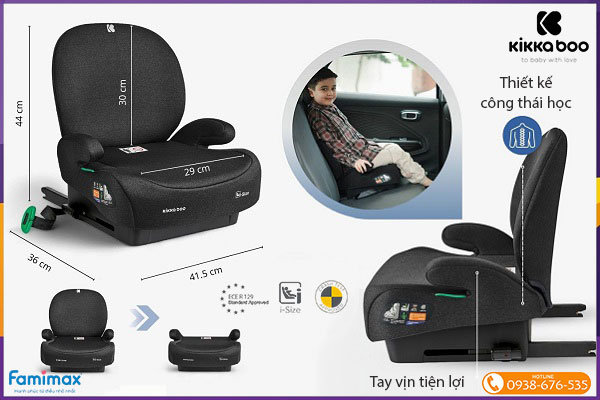 Ghế ngồi ô tô Kikkaboo i-Boost i-Size