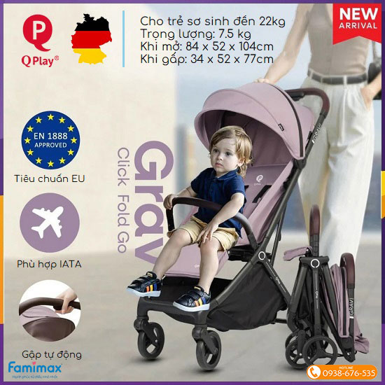 Xe đẩy gấp gọn QPlay Grav