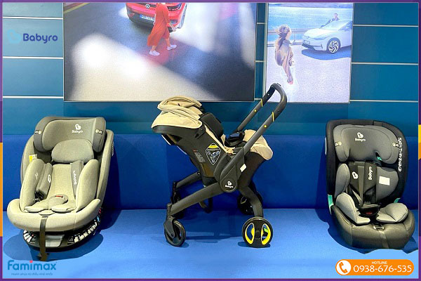Ghế ngồi ô tô kết hợp xe đẩy Babyro
