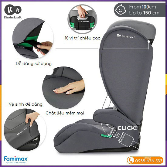 Ghế ngồi ô tô 2-in-1 Kinderkraft i-Spark