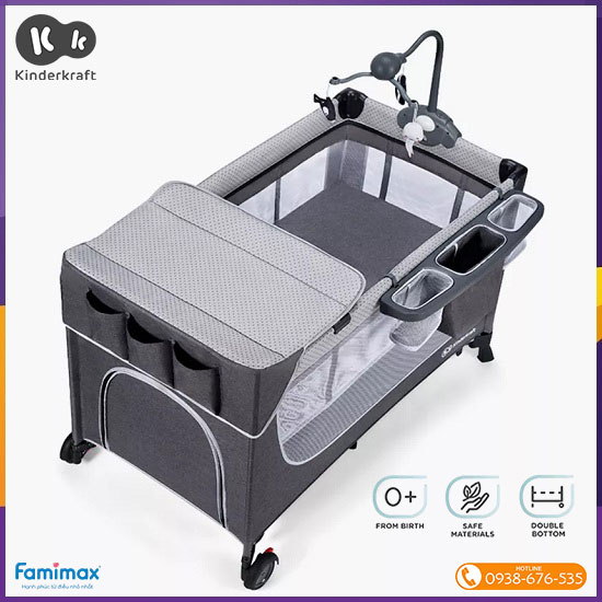 Nôi cũi gấp gọn Kinderkraft Leody