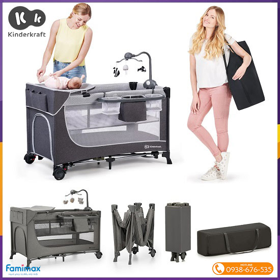Nôi cũi gấp gọn Kinderkraft Leody