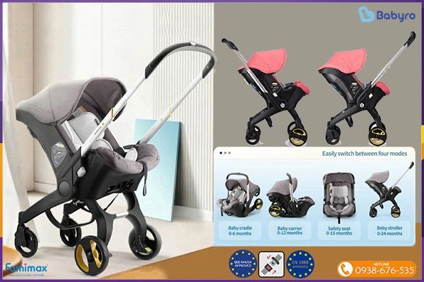 Ghế ngồi ô tô kiêm xe đẩy Babyro