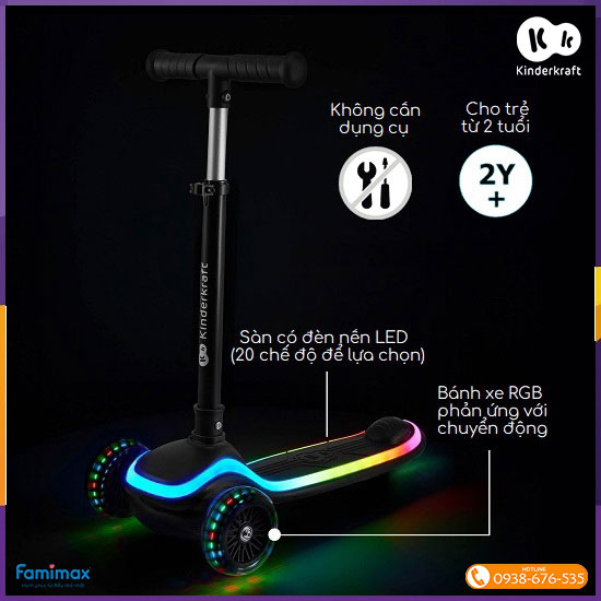 Xe scooter gấp gọn Kinderkraft Raket