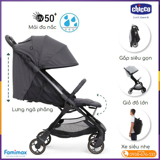 Xe đẩy du lịch gấp gọn Chicco Aero-We