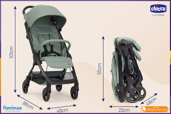 Xe đẩy du lịch gấp gọn Chicco Aero-We