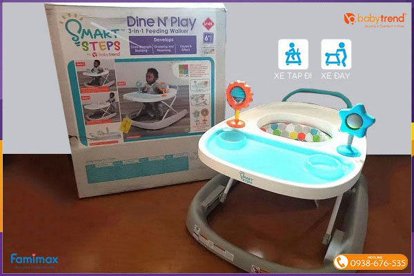 Xe tập đi gấp gọn Baby Trend Dine N' Play