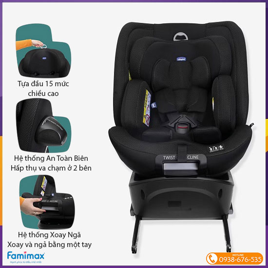 Ghế ngồi ô tô xoay 360 Chicco Everone
