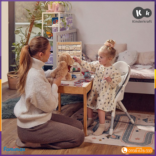 Ghế ăn dặm 2in1 Kinderkraft Dinnly