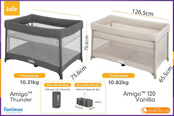 Nôi gấp gọn du lịch Joie Amigo