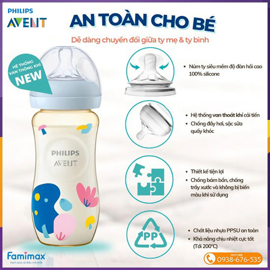 Bộ 2 bình sữa Philips Avent Natural PPSU