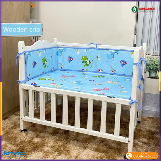 Nôi gỗ cho bé ngủ cạnh giường VINANOI