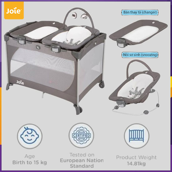 Nôi cũi Joie Commuter Change & Snooze
