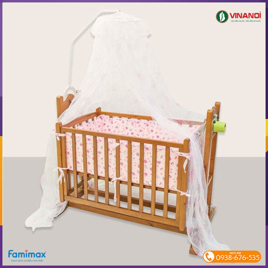 Nôi gỗ tự động cho bé 4 trong 1 VINANOI